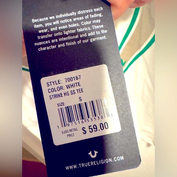 💥True Religion White and Green Graphic Tee - Picture 5 of 8